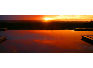 sunset in main pool